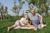 老年夫妻春游野餐
